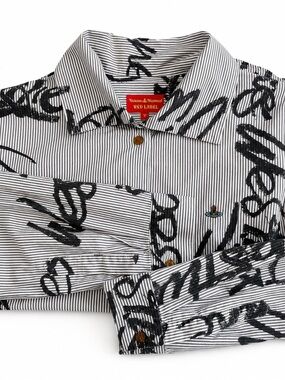 Rare Vintage Vivienne Westwood Red Label Script Button Up Shirt (Size L)